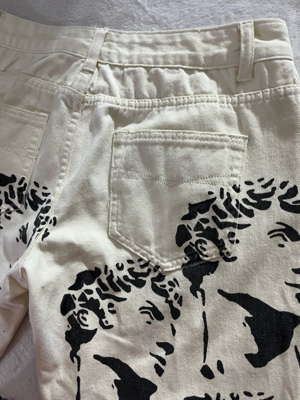 Michelangelo David Statue Printed White Jeans Denim Unique Straight Leg / Taper - Picture 6 of 10